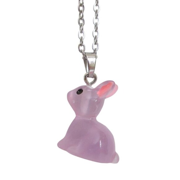 New Bunny Rabbit Pendant Necklace on 18 inch Stainless Chain Animal Jewelry Gift - Picture 1 of 5